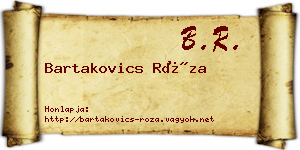 Bartakovics Róza névjegykártya