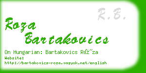 roza bartakovics business card